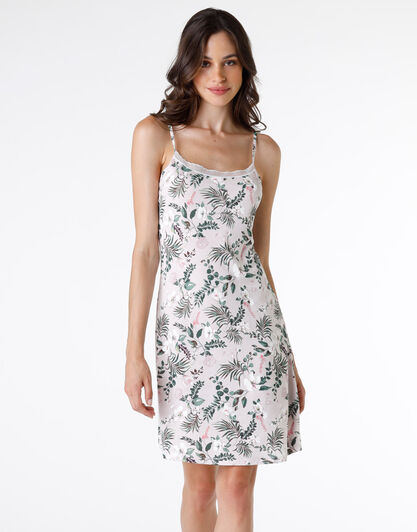 Camicia da notte con spalline in jersey 100% modal, tropical print, , LOVABLE