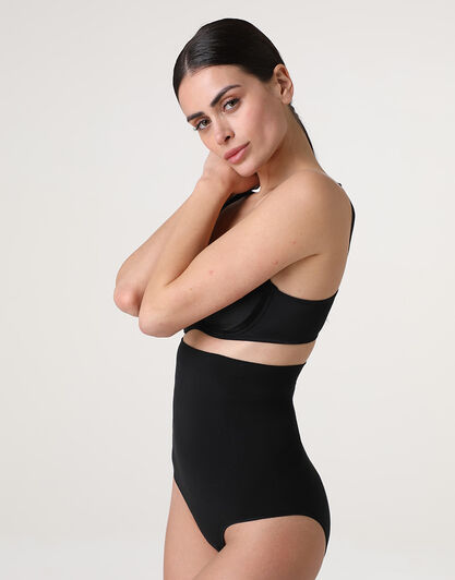 Guaina Slip Vita Alta modellante Silhouette Shaping in microfibra, nero, , LOVABLE