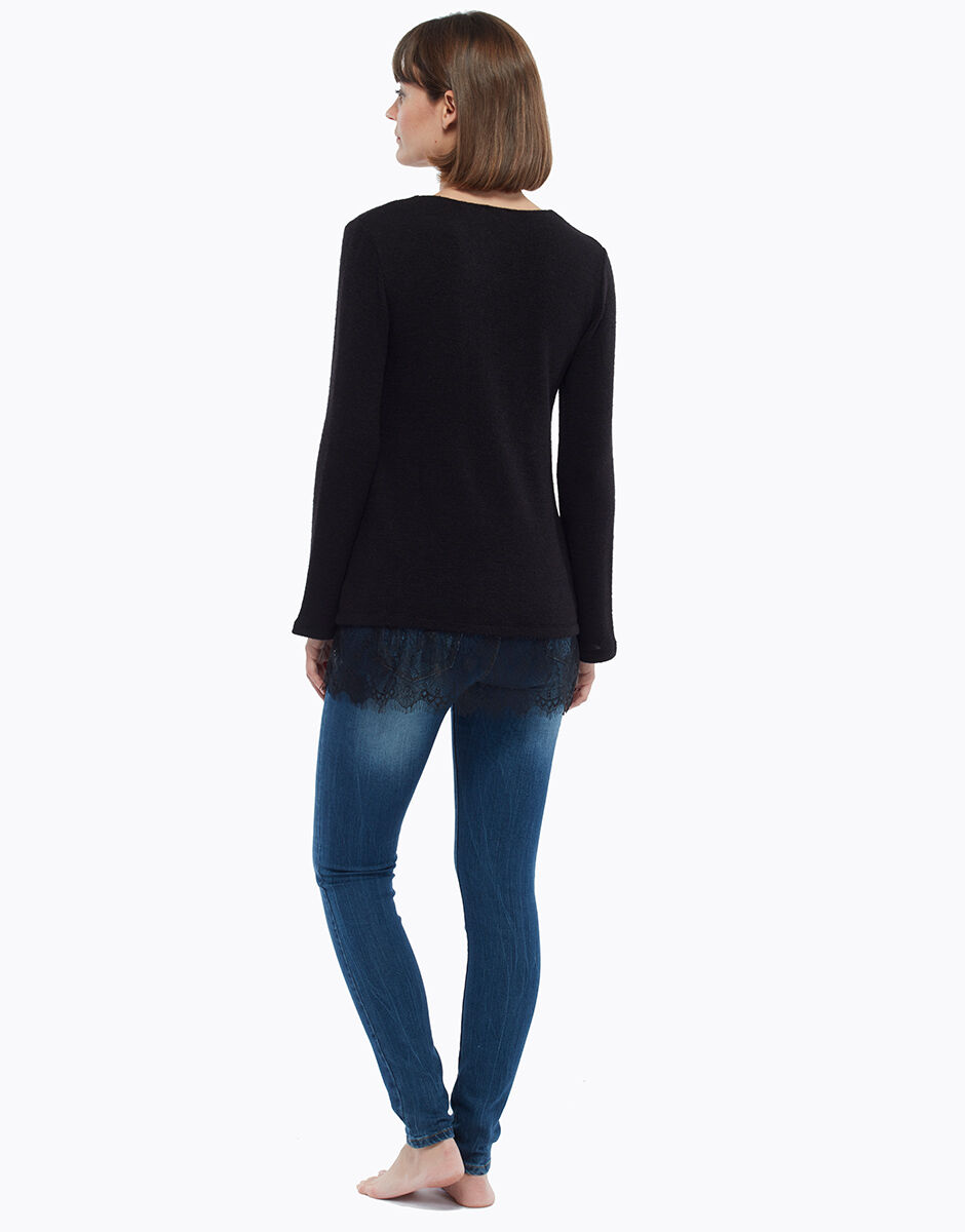 Maglie con pizzo in fondo hot sale
