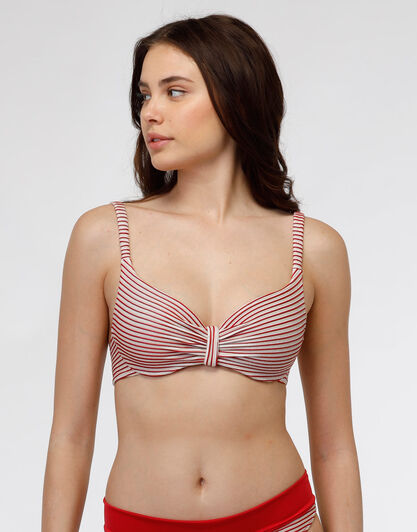 Costume reggiseno con ferretto Refined Jaquard, righe rosse, , LOVABLE