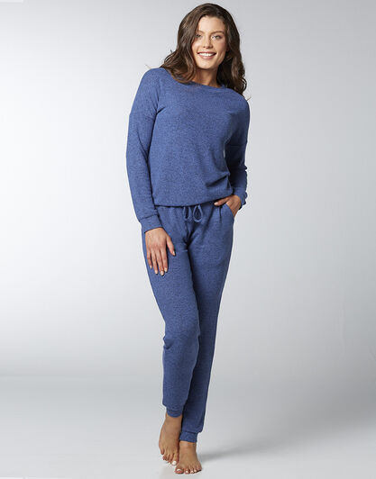 Maglia in jersey fluido e caldo, blu melange, , LOVABLE