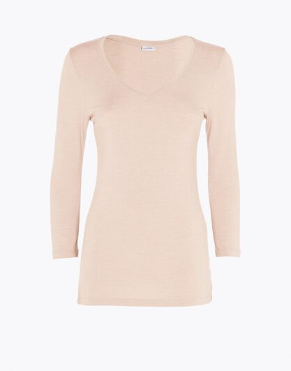 Maglia manica 3/4 effetto thermal leggero, skin, , LOVABLE