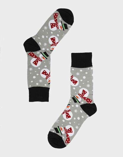 Calzini corti Crazy Socks, stampa pupazzo di neve, , LOVABLE
