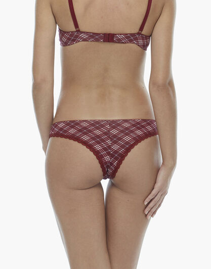 Brasiliano stampa tartan in cotone elasticizzato, , LOVABLE