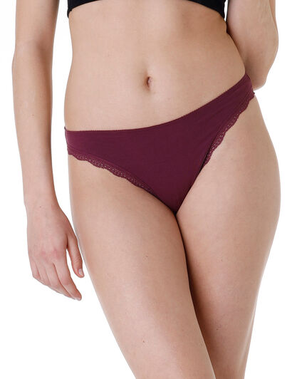 Brasiliano Lovable Panties in cotone elasticizzato, bordeaux, , LOVABLE