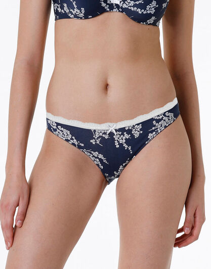 Slip Lovable Panties in cotone elasticizzato, blu con stampa, , LOVABLE