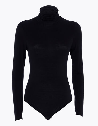Body a collo alto e manica lunga in modal, nero, , LOVABLE