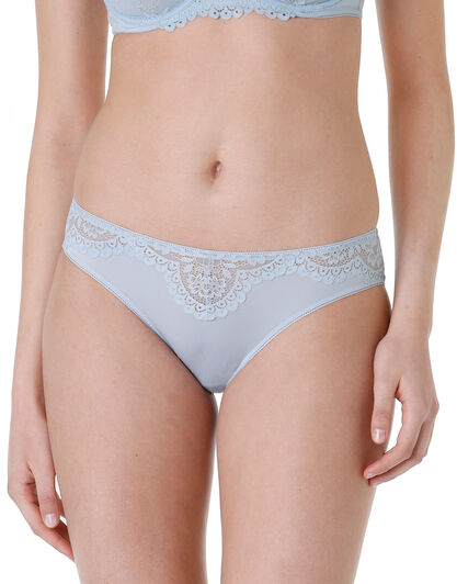 Slip Stylish Lace in pizzo elastico e microfibra, azzurro, , LOVABLE