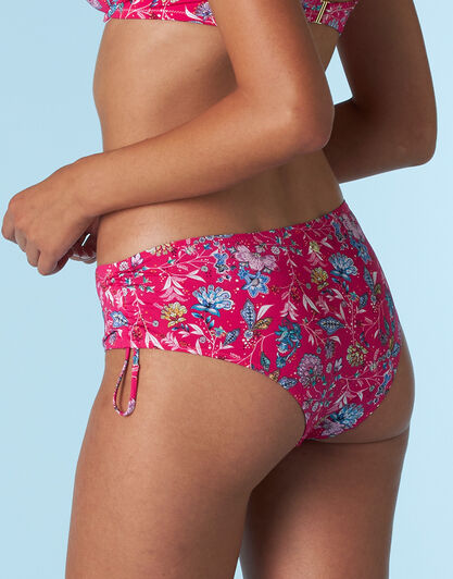 Costume slip alto con coulisse Essential Micro in microfibra, magenta stampato, , LOVABLE