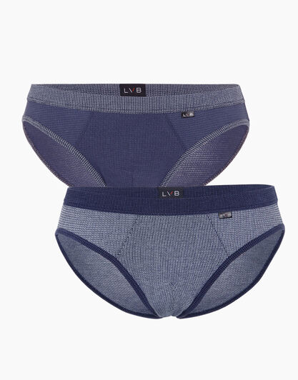 Bipack slip in  cotone modal intrecciato, azzurro e blu, , LOVABLE