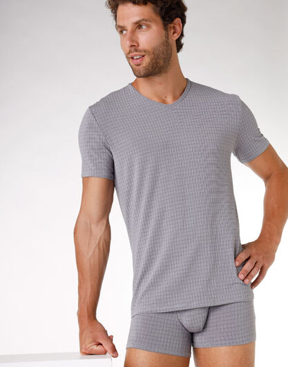 T-shirt uomo in Micromodal, grigio melange, , LOVABLE
