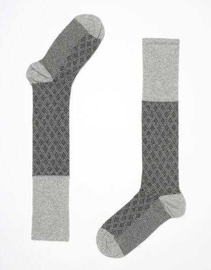 Calze lunghe uomo, grigio melange, , LOVABLE