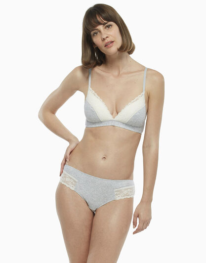 Brasiliano grigio melange, in modal e pizzo , , LOVABLE