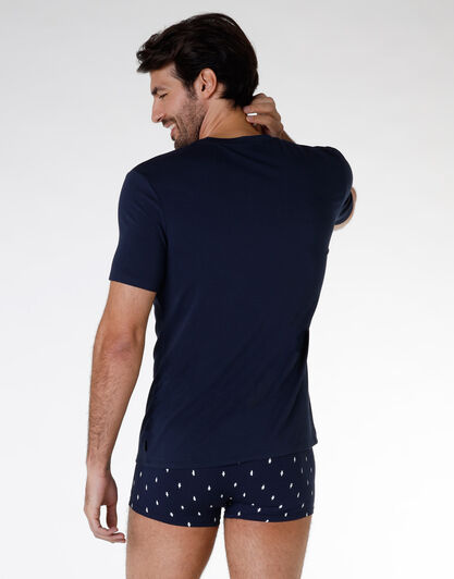 T-shirt uomo in cotone modal, blu navy, , LOVABLE