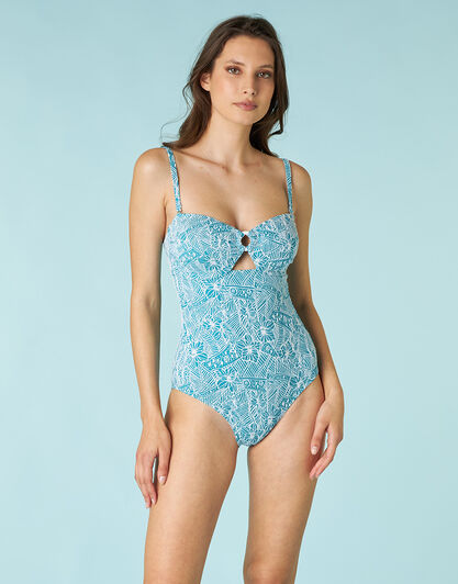 Costume intero Trendy Jacquard in microfibra, ottanio chiaro jacquard, , LOVABLE