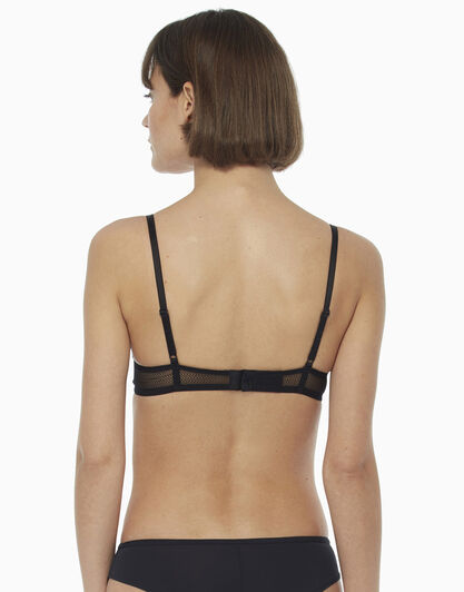 Reggiseno push up in pizzo, bicolore nero e rosso, , LOVABLE