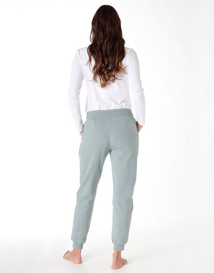Jogger lungo donna in cotone, verde eucalipto, , LOVABLE