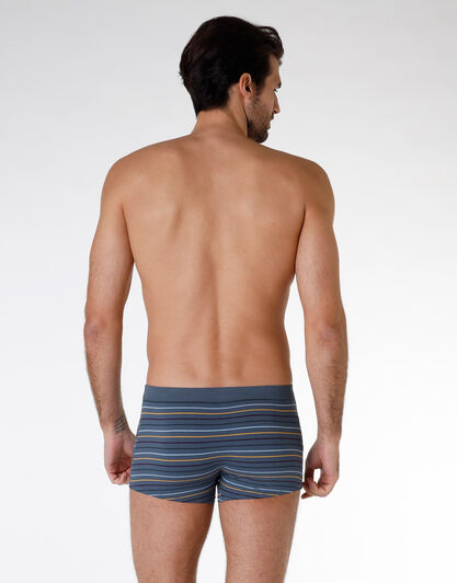 Boxer Bipack uomo in cotone elasticizzato, blu denim a righe, , LOVABLE