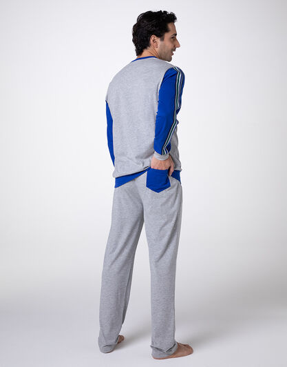 Pigiama girocollo in jersey di cotone, grigio chiaro melange, , LOVABLE