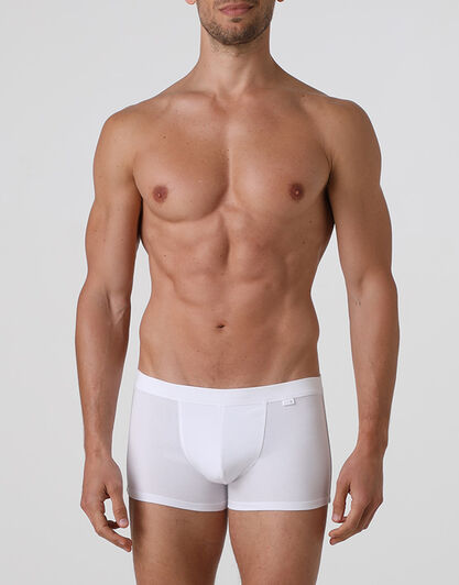 Short boxer Cotton Stretch bianco in cotone elasticizzato, , LOVABLE