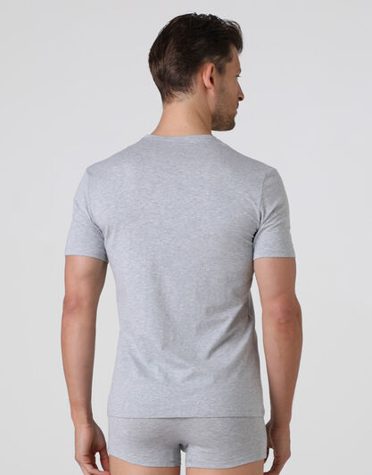 T-Shirt uomo con scollo a V profondo Supima Premium Cotton, grigio melange, , LOVABLE