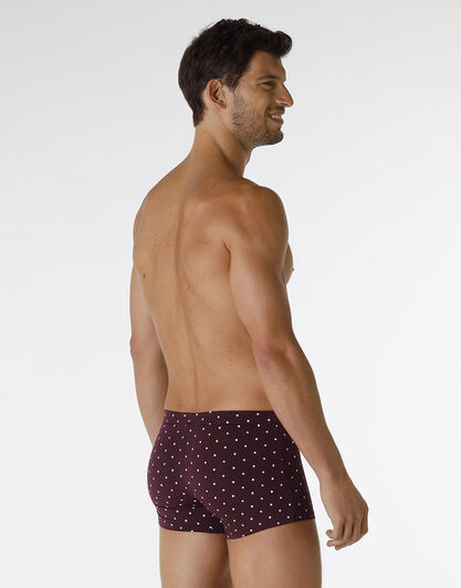 Boxer Classic Cotton Modal, bordeaux con stampa geometrica, , LOVABLE