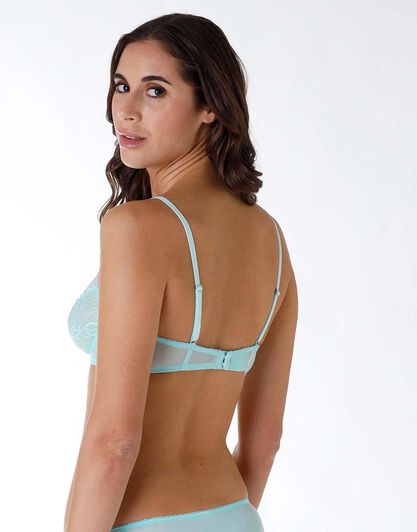 Reggiseno con ferretto Modern Lace in pizzo e tulle, acquamarina, , LOVABLE