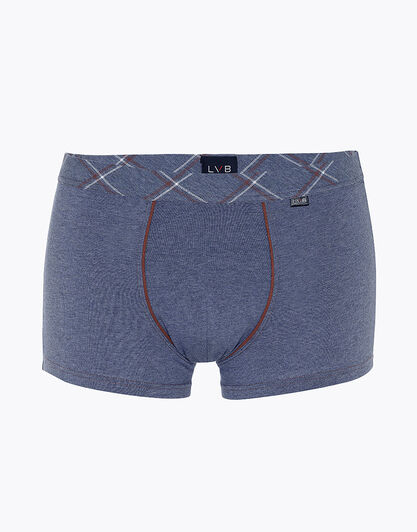 Boxer uomo in cotone elasticizzato, blu melange, , LOVABLE