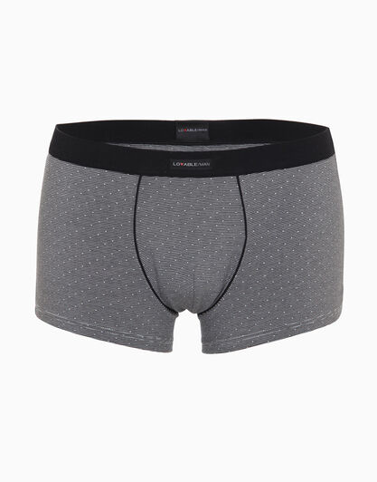 Boxer nero rigato in cotone modal, tinto in filo, disegnatura jacquard , , LOVABLE