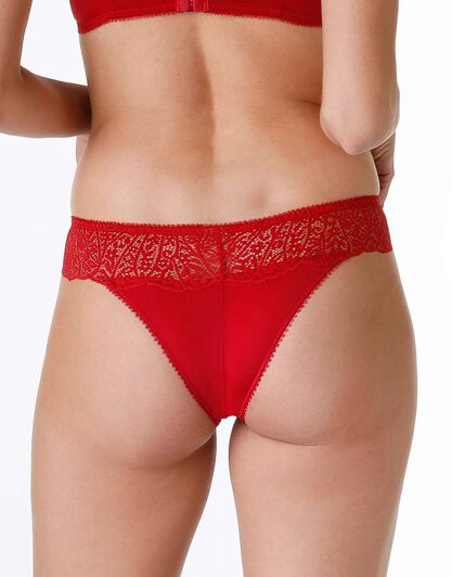Brasiliano Exquisite Lace in pizzo e microfibra, rosso, , LOVABLE