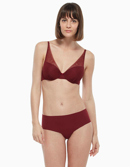 Culotte bordeaux, in microfibra con vita e sgambatura invisibili tagliate al vivo, , LOVABLE