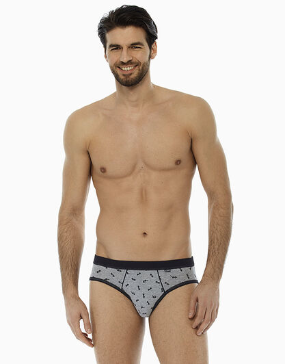 Slip in cotone elasticizzato, grigio stampa occhiali , , LOVABLE