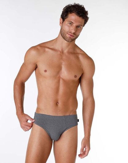 Slip uomo in cotone modal, stampa gessata grigio melange, , LOVABLE