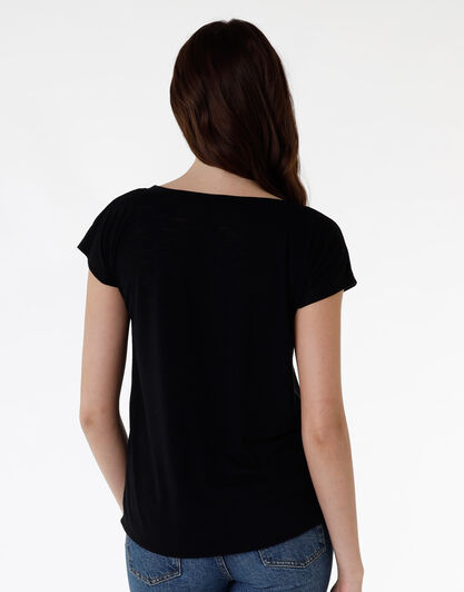 Maglia a maniche corte Basic Soul in viscosa, nero, , LOVABLE