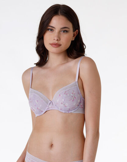 Reggiseno con ferretto in tulle e pizzo Blossom Tulle, lavanda, , LOVABLE