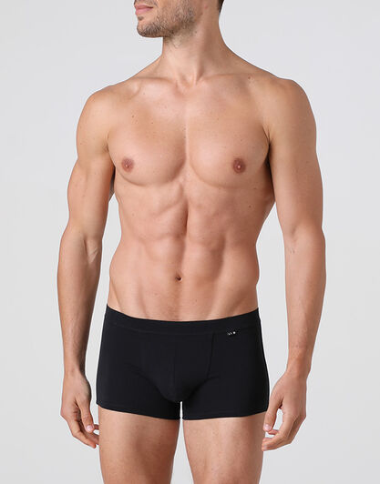 Short boxer Cotton Stretch nero in cotone elasticizzato, , LOVABLE