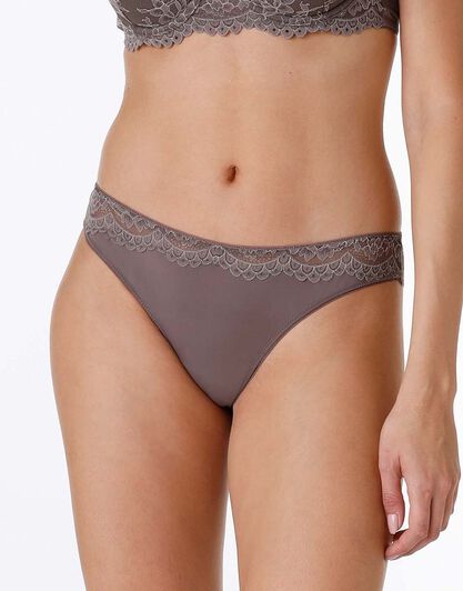 Brasiliano Stylish Lace in pizzo elastico e microfibra, marrone visone, , LOVABLE