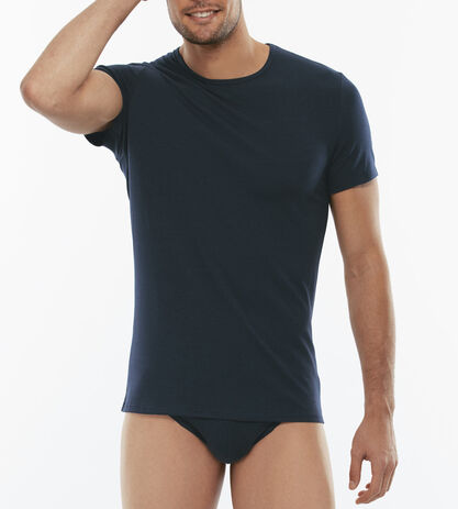 T-Shirt girocollo Cotton Stretch in cotone elasticizzato, blu, , LOVABLE