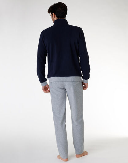 Homewear uomo a maniche lunghe in pile, blu navy, , LOVABLE