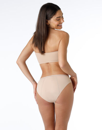 Slip da ciclo lavabile in microfibra con finiture invisibili per flusso medio, skin, , LOVABLE