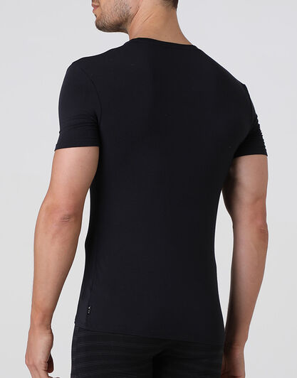 T-shirt uomo con scollo a v in micromodal, nera,  T-shirt uomo con scollo a v in micromodal, nera, , LOVABLE
