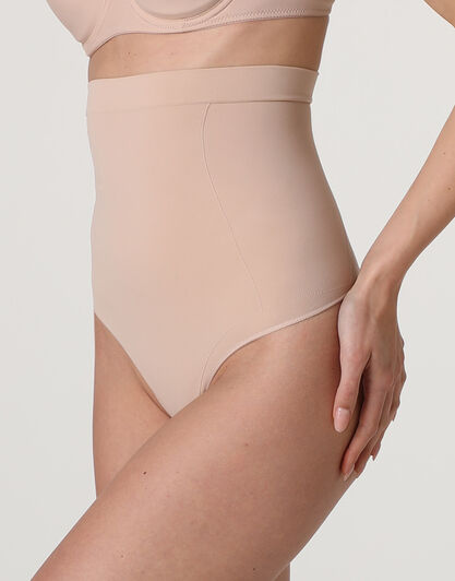 Guaina Perizoma Vita Alta modellante Silhouette Shaping in microfibra, cipria, , LOVABLE