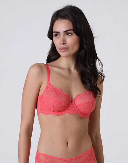 Reggiseno con ferretto Galloon Lace in pizzo, corallo, , LOVABLE