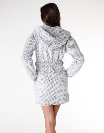 Vestaglia donna in pelliccetta, grigio scuro e bianco, , LOVABLE
