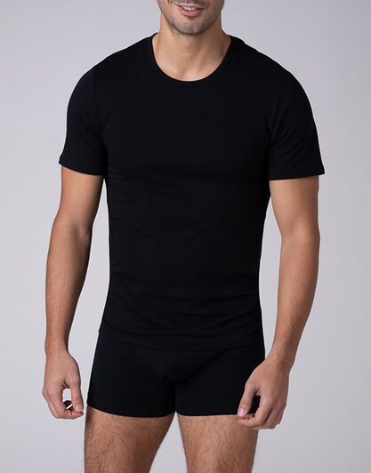 T-shirt girocollo Cool Sensation in Stretch Cotton, nero,  T-shirt girocollo Cool Sensation in Stretch Cotton, nero, , LOVABLE