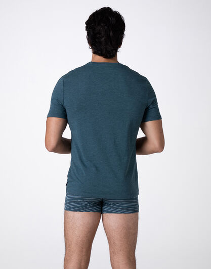 T-Shirt Scollo a V Rephined Cotton Modal, verde melange, , LOVABLE