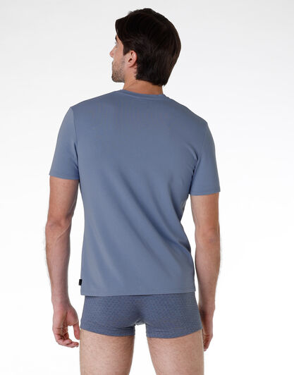 T-shirt uomo in cotone modal, denim blu, , LOVABLE