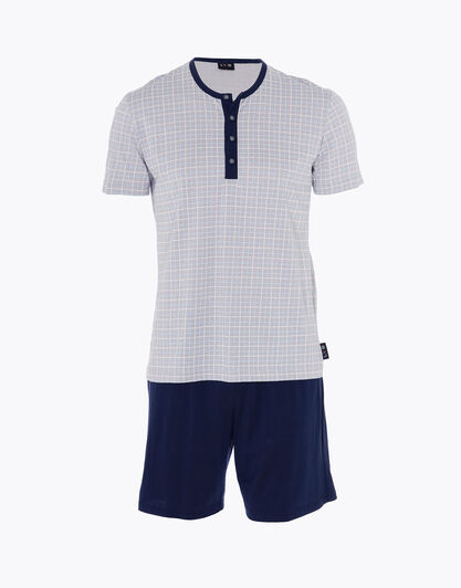 Pigiama corto uomo in 100% cotone, grigio stampato, , LOVABLE