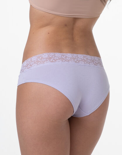 Slip Table Panties in cotone e pizzo, lavanda, , LOVABLE