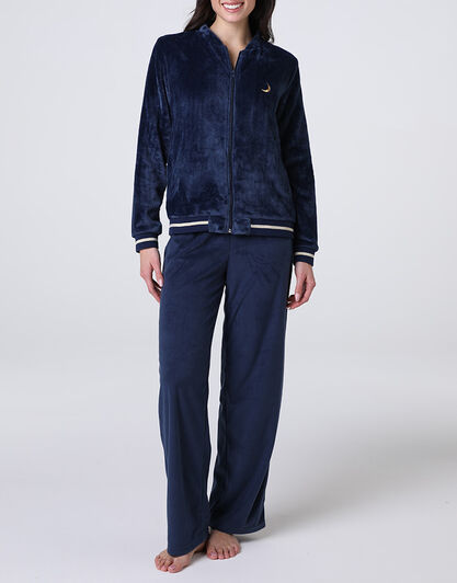 Homewear Aperto in Pelliccetta e Pile, blu notte, , LOVABLE